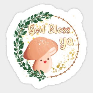 Happy Mushroom In Forest Sticker